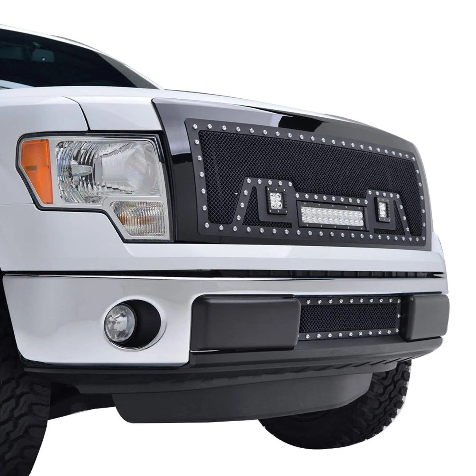 Black Stainless Steel Wire Mesh Grille for 2009-14 Ford F150 - Image 4