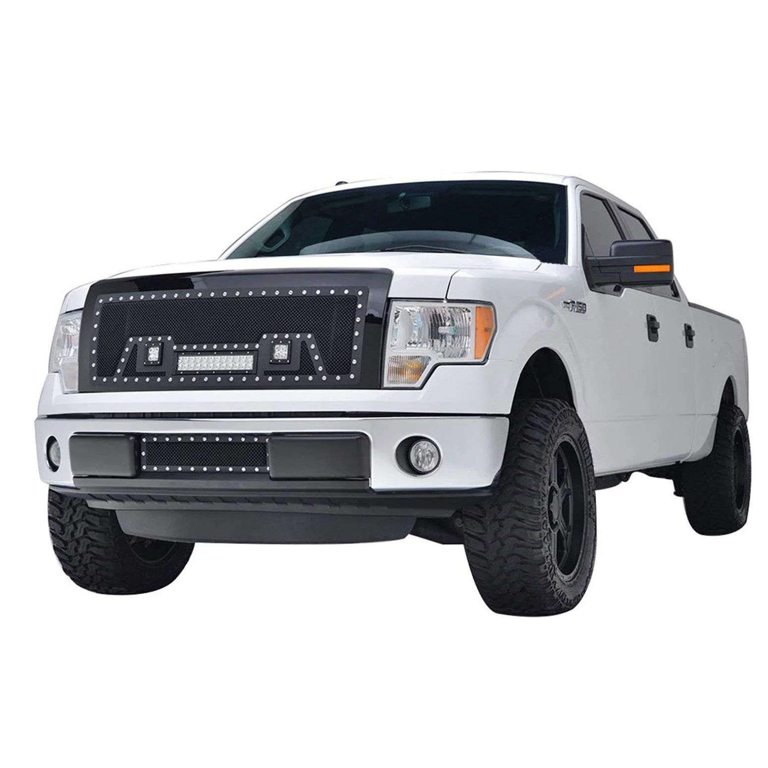 Black Stainless Steel Wire Mesh Grille for 2009-14 Ford F150 - Image 5