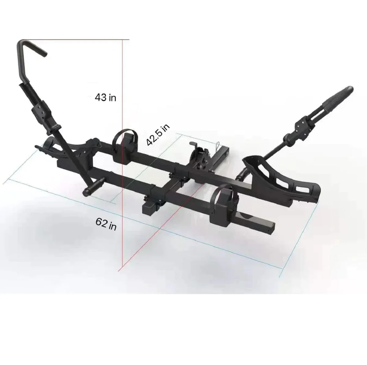 Heavy Duty Bike Carrier Platform Style Hitch Mounted (Fits 2 Bikes) - Image 5