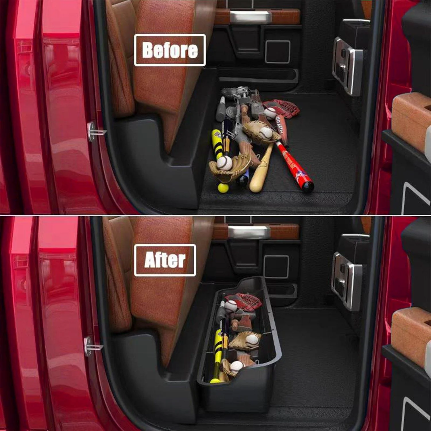 Under Seat Storage Box for 2015-24 Ford F150 SuperCrew 4 Door - Image 3